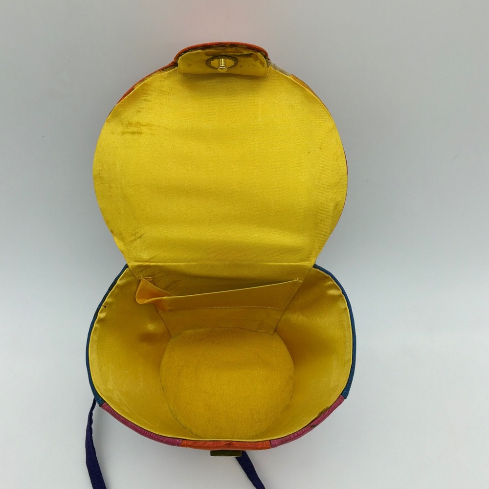Rare Unique Vintage Rainbow Evening Retro Bucket Bag Box Purse 80s Fun w/ FLAWS - Picture 5 of 9